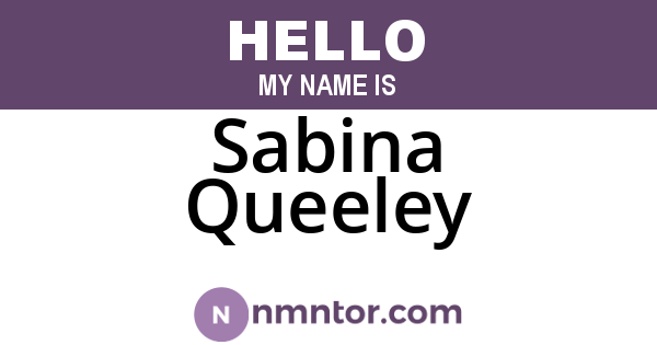 Sabina Queeley