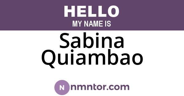Sabina Quiambao