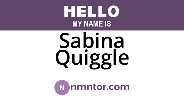 Sabina Quiggle