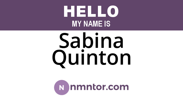 Sabina Quinton