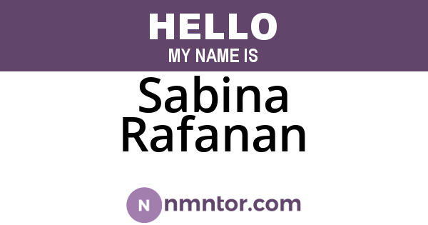 Sabina Rafanan