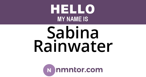 Sabina Rainwater