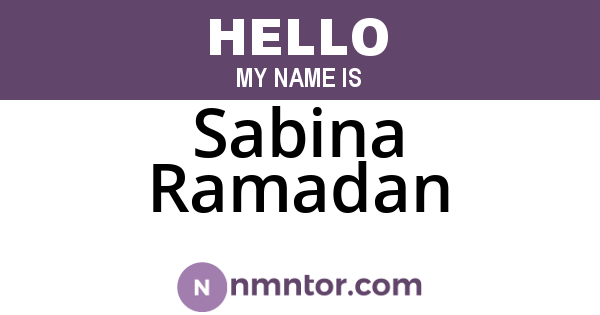 Sabina Ramadan