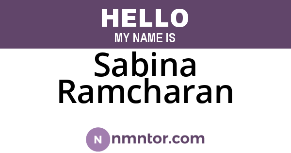 Sabina Ramcharan