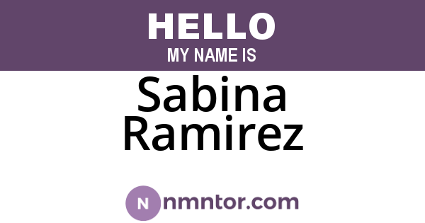 Sabina Ramirez