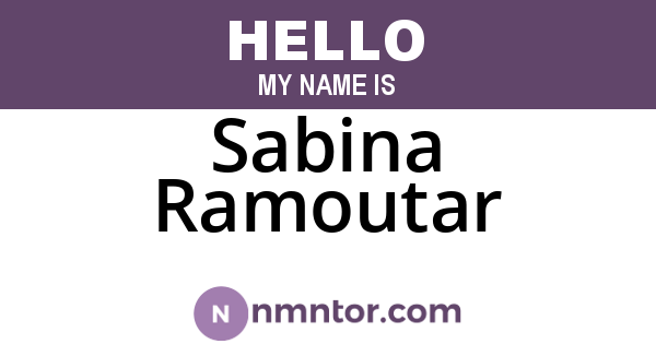Sabina Ramoutar