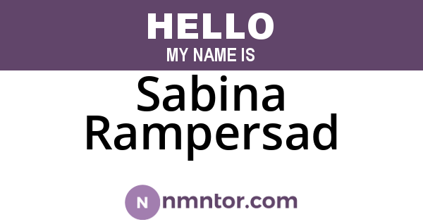 Sabina Rampersad