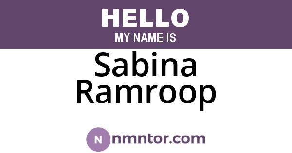 Sabina Ramroop