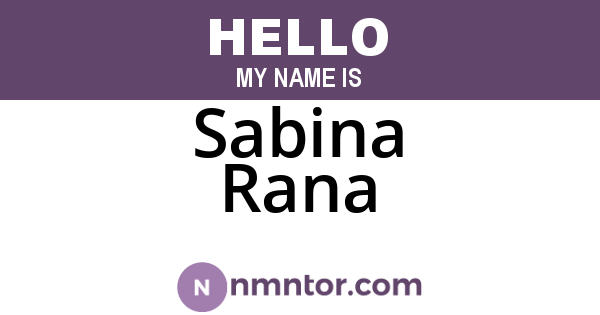 Sabina Rana