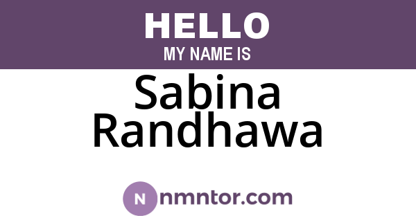 Sabina Randhawa