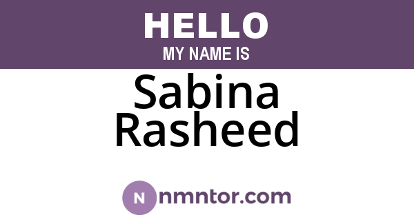 Sabina Rasheed