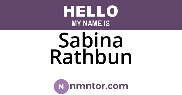 Sabina Rathbun