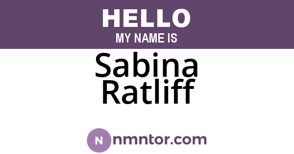 Sabina Ratliff