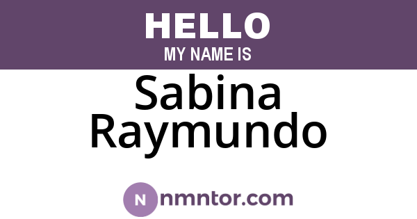 Sabina Raymundo