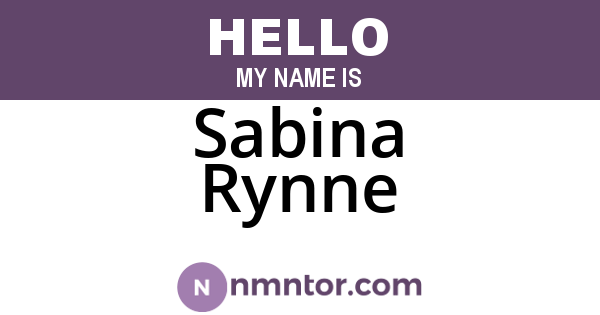 Sabina Rynne