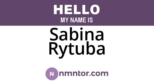 Sabina Rytuba