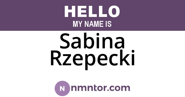 Sabina Rzepecki