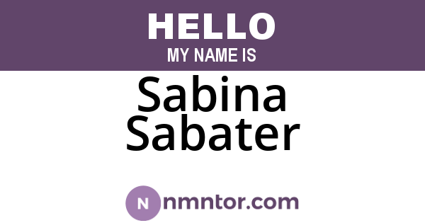 Sabina Sabater