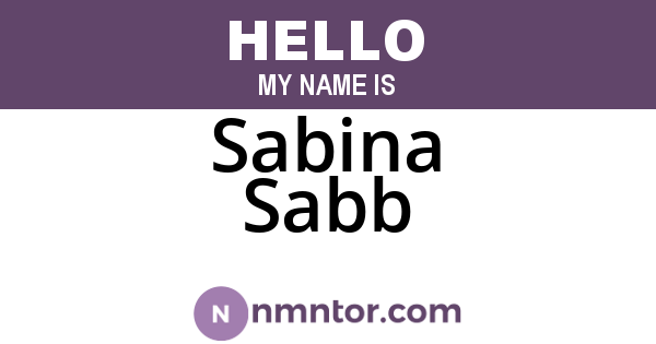 Sabina Sabb
