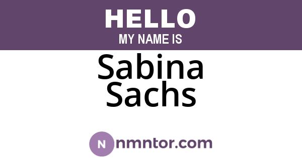 Sabina Sachs