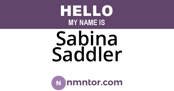 Sabina Saddler