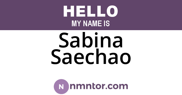 Sabina Saechao