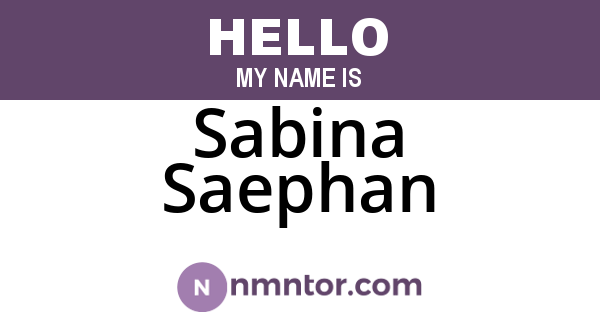 Sabina Saephan
