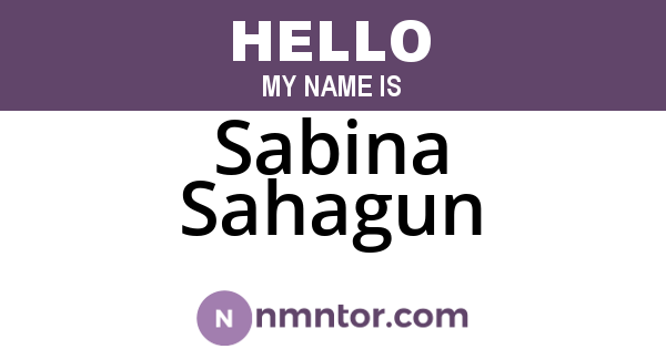 Sabina Sahagun