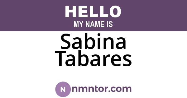 Sabina Tabares