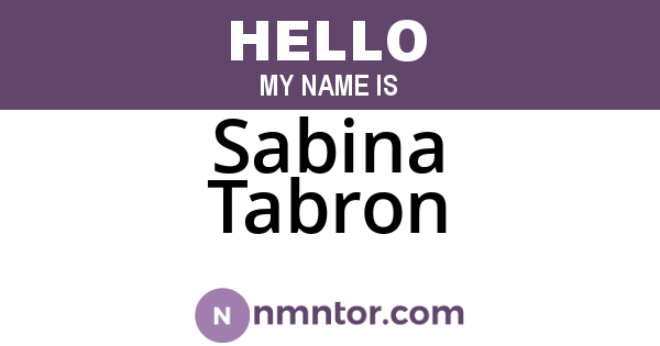 Sabina Tabron