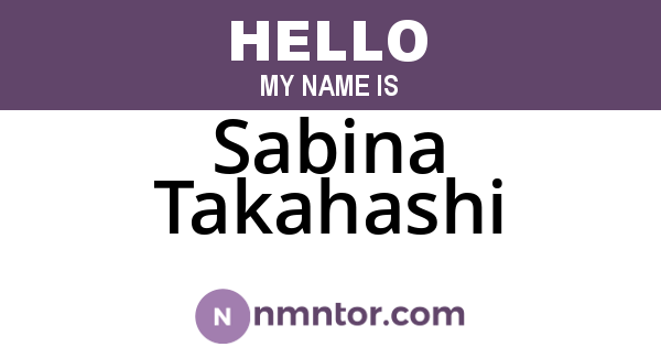Sabina Takahashi