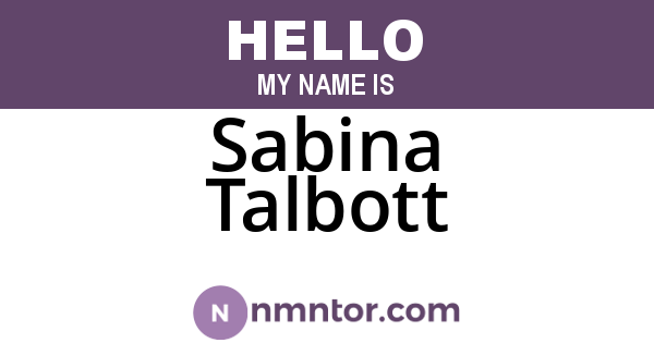 Sabina Talbott