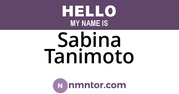 Sabina Tanimoto