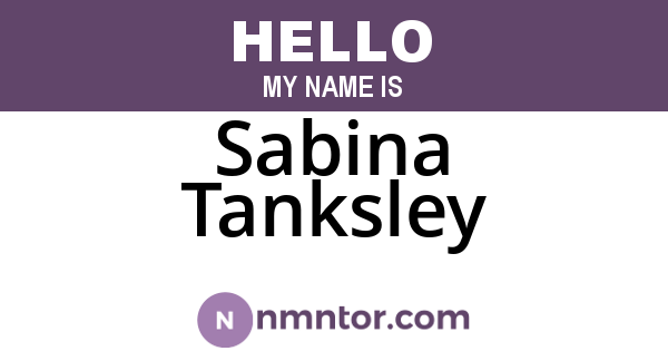 Sabina Tanksley