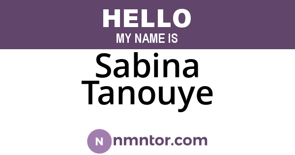 Sabina Tanouye