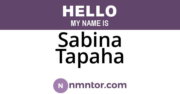 Sabina Tapaha