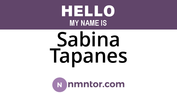 Sabina Tapanes