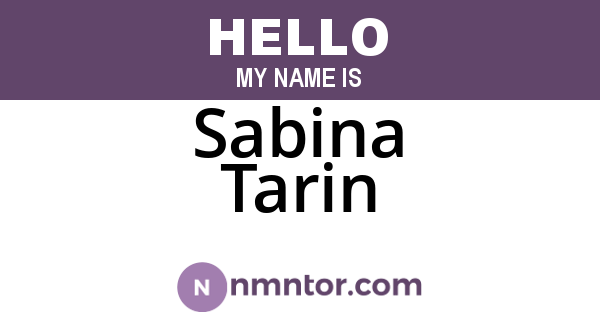 Sabina Tarin