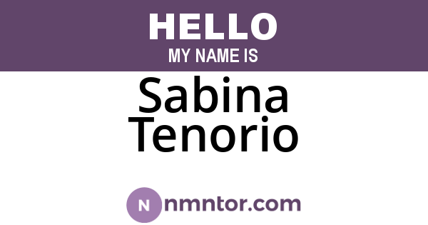 Sabina Tenorio