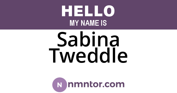 Sabina Tweddle
