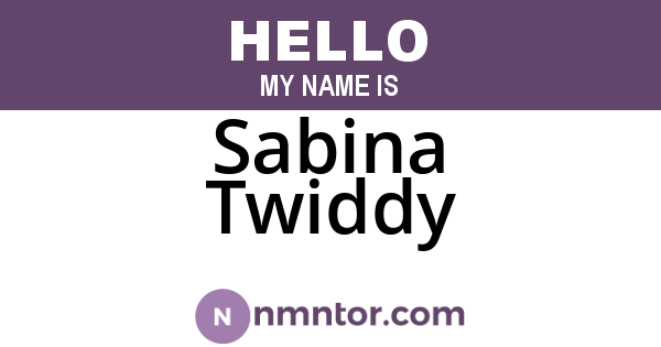 Sabina Twiddy