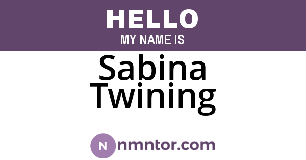 Sabina Twining