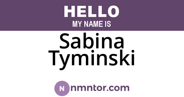 Sabina Tyminski