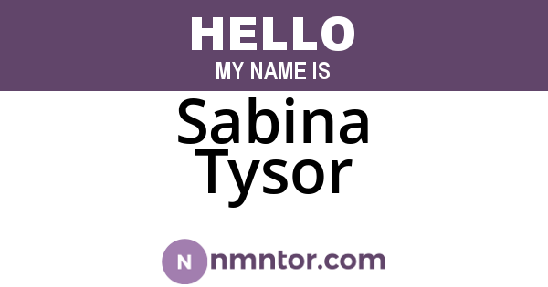 Sabina Tysor