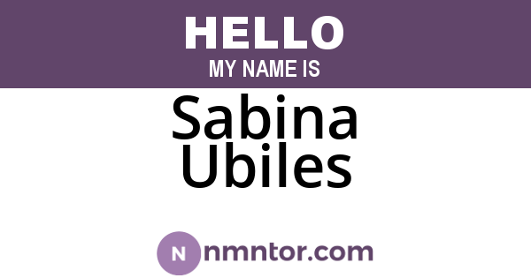Sabina Ubiles