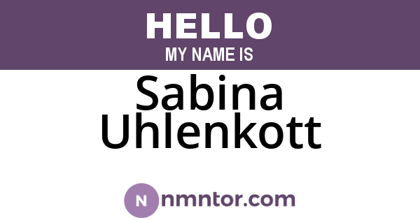 Sabina Uhlenkott