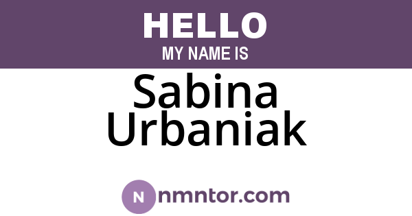 Sabina Urbaniak