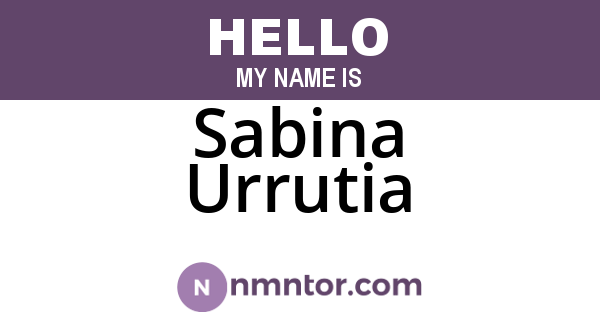 Sabina Urrutia