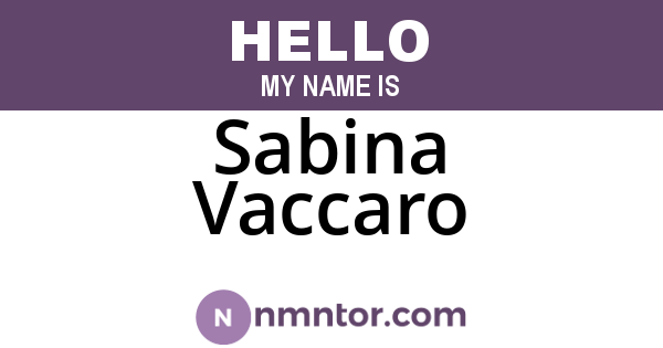 Sabina Vaccaro