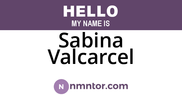 Sabina Valcarcel